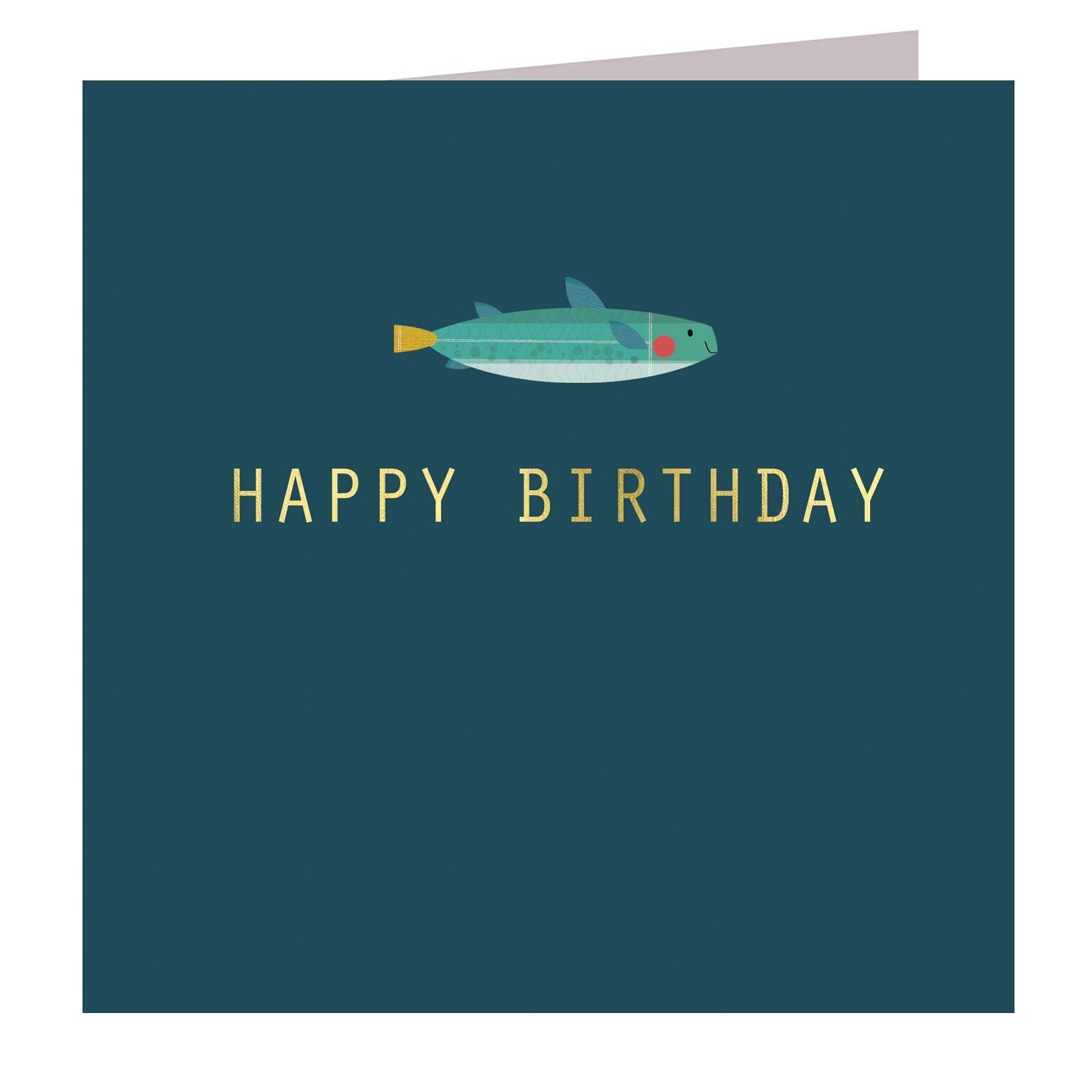 Carte de poisson d'anniversaire en feuille d'or AH01