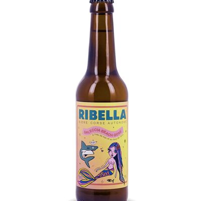 Cerveza corsa RIBELLA - SALECCIA BEACH - Gose con agua de mar de Saleccia y lima de Tahití de Córcega BIO