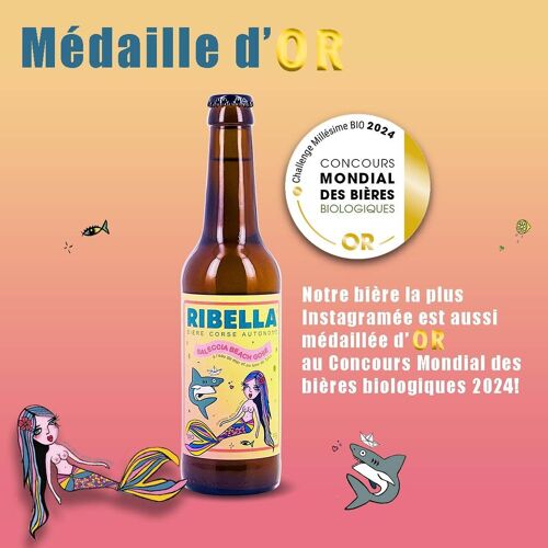 Bière Corse RIBELLA - SALECCIA BEACH - Gose à l'eau de mer de Saleccia & Lime de Tahiti Corse BIO