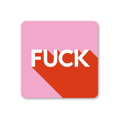 Bold Cheeky Fuck Typography Coaster in Pink Pack of 6