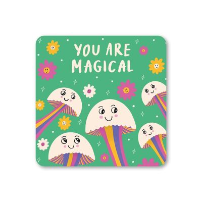 Funny Mushroom You Are Magical Pun Coaster Pack de 6