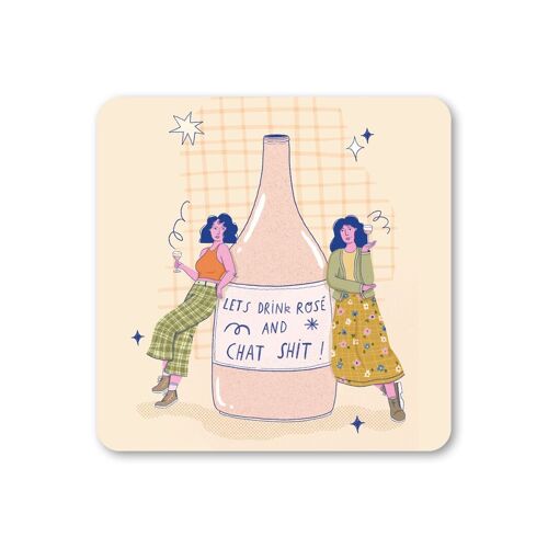 Rose and Chat Coaster Pack of 6