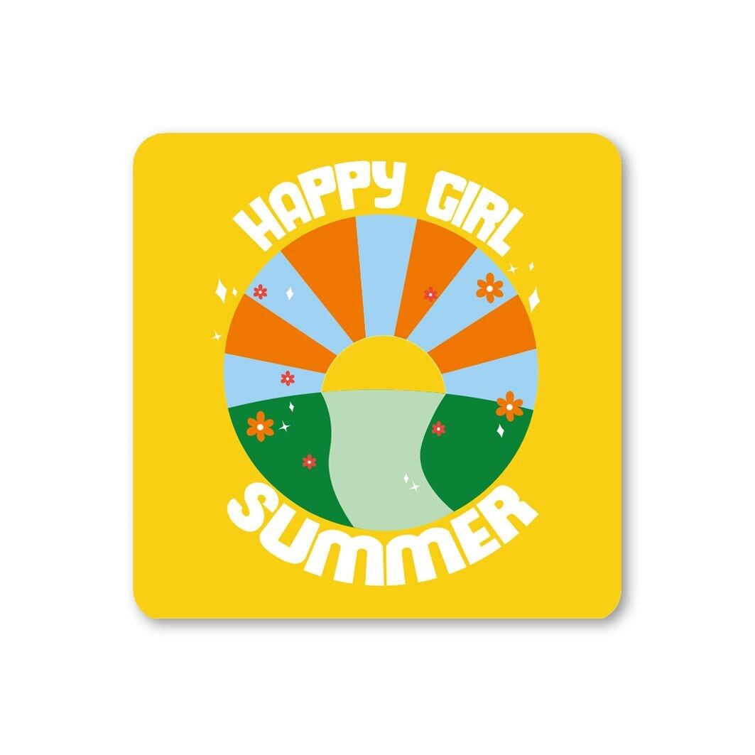 Confezione da 6 sottobicchieri colorati Happy Girl Summer