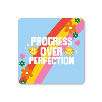 Progress Over Perfection Bunte Untersetzer, 6er-Pack