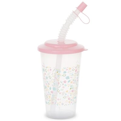 Baboo Cup with Straw, 320 ml, Flora, 12+ Months