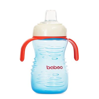 Baboo Cup mit Silikontülle, 260 ml, Blau, 6+ Monate