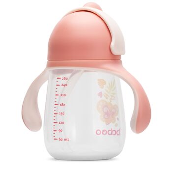 Baboo Tasse avec Paille en Silicone, 260 ml, Papillon, Rose, 9+ Mois 3