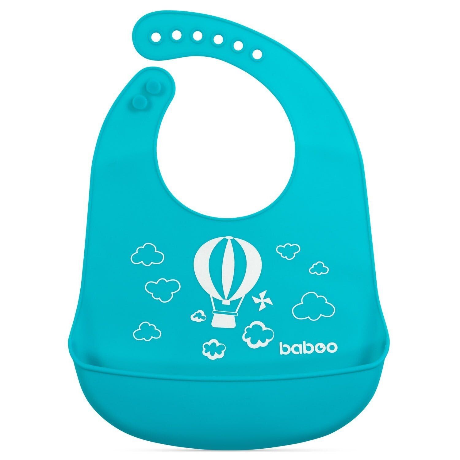 Babero de silicona BABOO®, color turquesa, para transporte, a partir de 4 meses