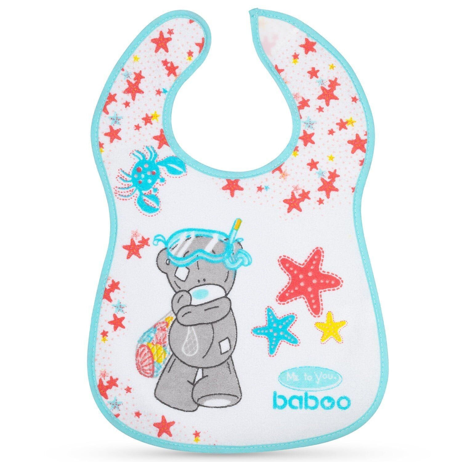 Babero de algodón Baboo, blanco, Me to You, 3+ meses