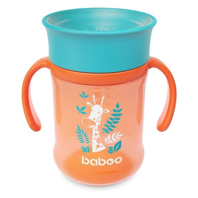 Baboo Cup 360°, 300 ml, Safari, Arancione, 6+ Mesi