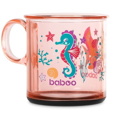 Baboo Non-slip Bottom Cup, 170 ml, Sea Life, Pink, 12+ Months