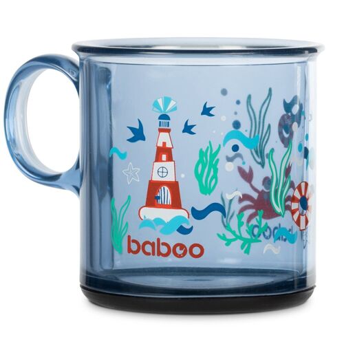 Baboo Non-slip Bottom Cup, 170 ml, Marine, Blue, 12+ Months