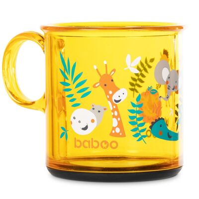 Baboo Non-slip Bottom Cup, 170 ml, Safari, Yellow, 12+ Months