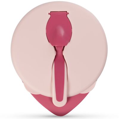 Ciotola Baboo con coperchio e cucchiaio, rosa, 6+ mesi