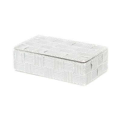Caja blanca, Talla S, Tiras tejidas de lunares, 21/x12/x5.5, RAN8559