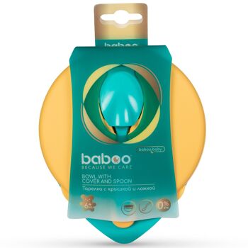 Baboo Bol avec couvercle et cuillère, Orange, 6 mois et plus 2