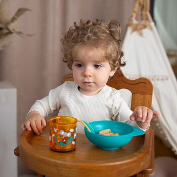 Baboo Bol avec couvercle et cuillère, Orange, 6 mois et plus 5