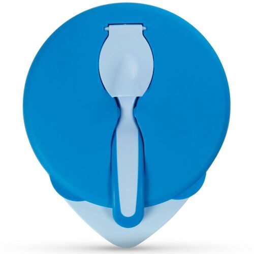 Baboo Bowl with Lid and Spoon, Blue, 6+ Months