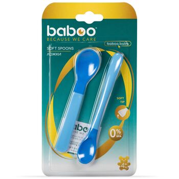 Baboo Cuillères à pointe souple (2 pcs) Bleu, 4+ mois 5