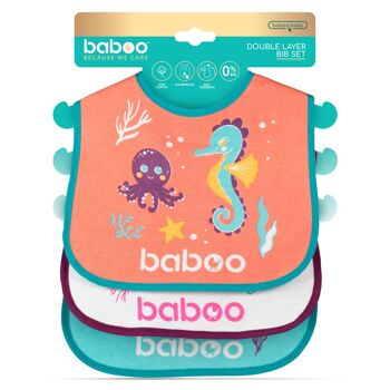 Baboo Bavoirs en coton (3 pcs) Sea Life, 0+ mois 5