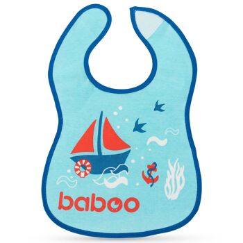 Baboo Bavoir en coton, bleu, marine, 3 mois et plus 1