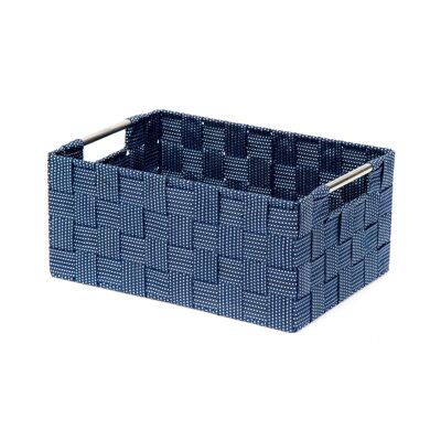 Storage basket with handles, Medium Size, 30 x 20 x 12 cm, Blue, RAN8562