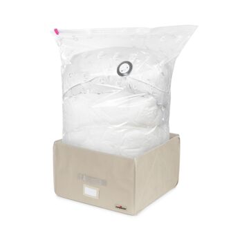 Boîte de rangement sous vide rigide, Taille Moyenne, 100 litres, 42 x 42 x 25 cm, Beige, RAN7116 4