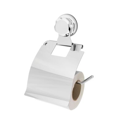 Wall-mounted toilet roll holder, Made of rust-proof chrome-plated iron, 14.8 x 3.3 x 22.5 cm, Chrome, RAN7806