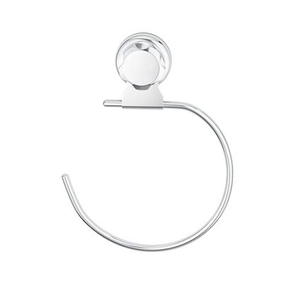 Wall-mounted towel ring, Made of rust-proof chrome-plated iron, 16 x 2.5 x 22 cm, Chrome, RAN7808