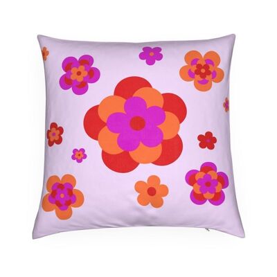 Favolosi fiori n.3 - Fodera per cuscino in velluto floreale viola