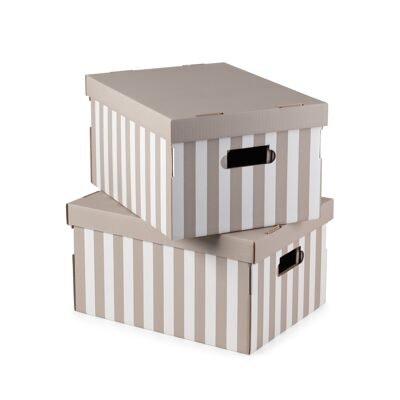 Set of 2 storage boxes, in Compactor corrugated cardboard, 40 x 31 x H. 21 cm, RAN4583