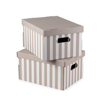 Lot de 2 boîtes de rangement, en carton ondulé Compactor, 40 x 31 x H. 21 cm, RAN4583 1