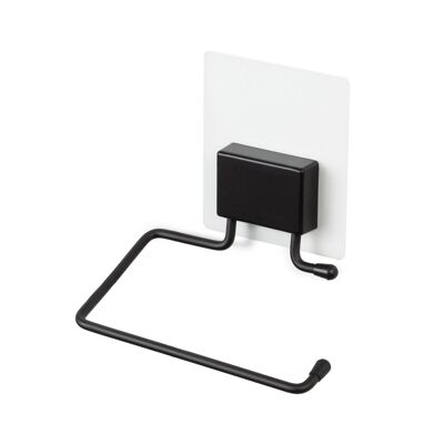 Wall-mounted toilet roll holder, Made of rust-proof powder-coated iron, 13 x 6 x 14 cm, black, RAN10206