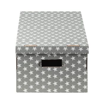 Lot de 2 boîtes de rangement en carton ondulé, 40 x 31 x H. 21 cm, gris, RAN7054 3