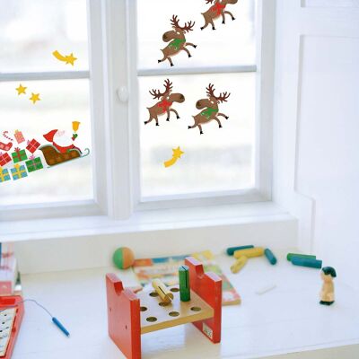 Homestickers Weihnachtsmannschlitten für Fenster