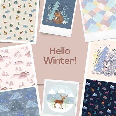 Set of 10 A6 Winter Collection cards