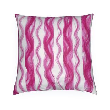 Queue de cheval rose no.3 - Housse de coussin en velours coeurs roses 2