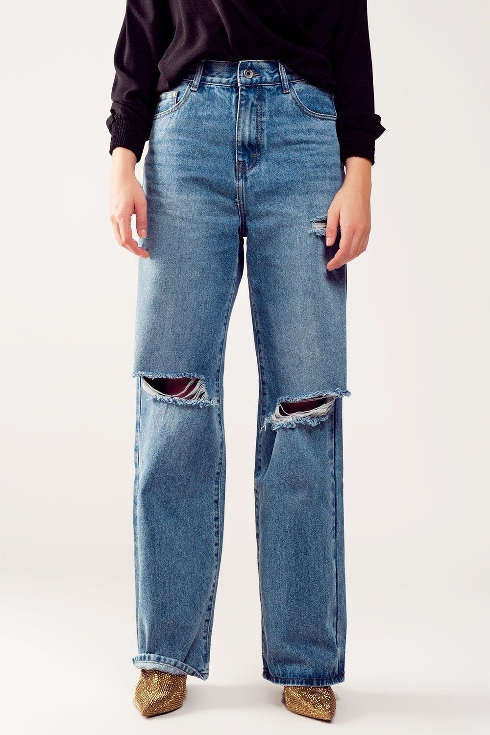 【RE RHEE】24SS WASHED DENIM STRAIGHT LEG JEANS BLUE RE RHEE】24SS WASHED DENIM STRAIGHT LEG JEANS LIGHT BLUE