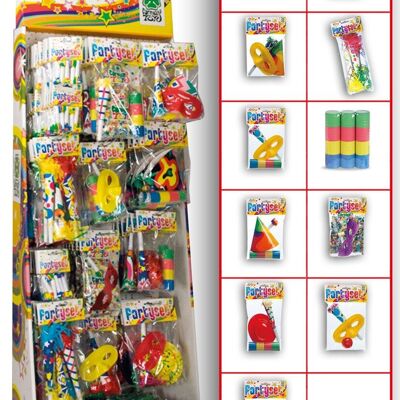 Articoli per feste - Assortimento party set h.cm. 230 x l.61 x p.38 ca. in espositore (pz.190)