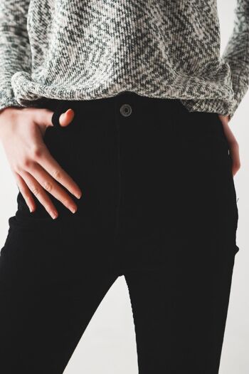 Pantalon skinny en coton élastique noir 4