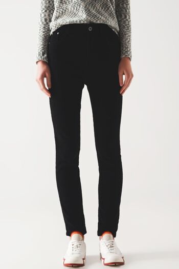 Pantalon skinny en coton élastique noir 5