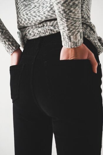 Pantalon skinny en coton élastique noir 6