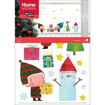 Homestikers Noël Lutins et Cadeaux pour fenêtre 3