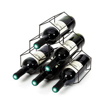 Range-bouteilles de vin pour 6 bouteilles, Porte-bouteilles debout, 28 x 28 x 14,5 cm, Cuivre, RAN8663 4