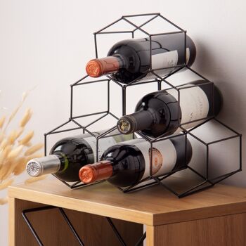 Range-bouteilles de vin pour 6 bouteilles, Porte-bouteilles debout, 28 x 28 x 14,5 cm, Cuivre, RAN8663 5