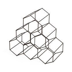 Portabottiglie per 6 bottiglie, Portabottiglie da terra, 28 x 28 x 14,5 cm, Rame, RAN8663