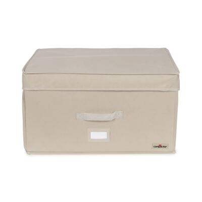 Caja de almacenamiento al vacío rígida, L, 150 litros, 55 x 40 x 30 cm, Beige, RAN7117