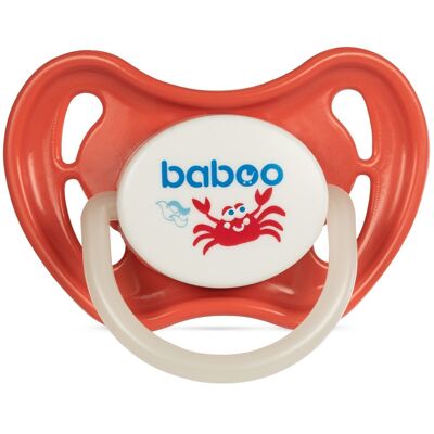 Baboo Sucette symétrique en latex, brille dans le noir, rouge, marine, 0 mois et plus