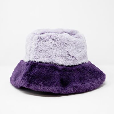 Sombrero de pescador de pelo sintético en violeta