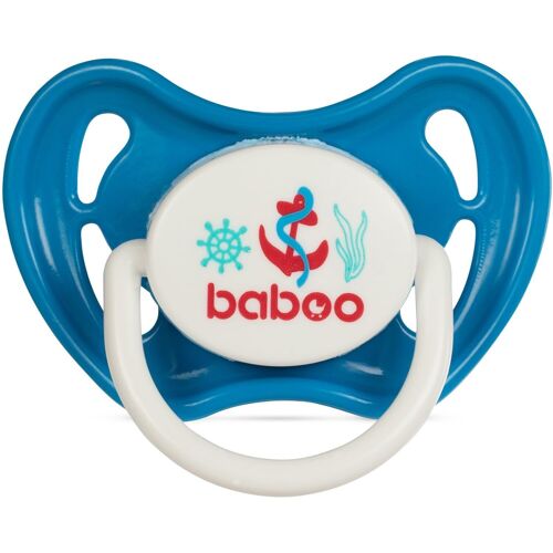 Baboo Latex Symmetrical Soother, Blue, Marine, 6+ Months